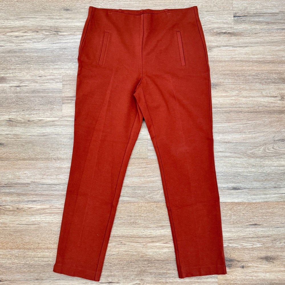 Chico’s Women’s Rust Brown Stretch Skinny Straight Ankle Pant Pockets 0.5 US S/6